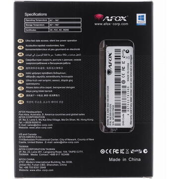 SSD AFOX ME300-512GN  M.2 PCI-EX4 512GB  1.7 GB/S