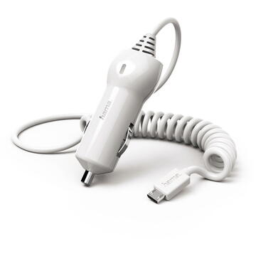 Hama Car Charger, Micro-USB, 2.4 A, white