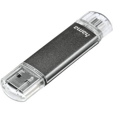 Memorie USB Hama "Laeta Twin" USB Flash Drive, USB 2.0, 16 GB, 10 MB/s, grey