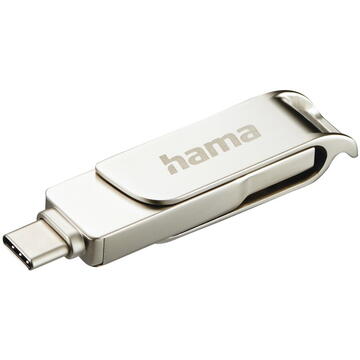 Memorie USB Hama "C-Rotate Pro" USB Stick, USB-C 3.1/3.0, 128GB, 90MB/s, silver