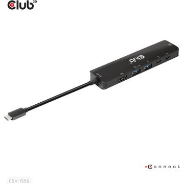 Club 3D CLUB3D USB Gen1 Type-C, 6-in-1 Hub with HDMI 8K30Hz, 2xUSB Type-A, RJ45 and 2xUSB Type-C, Data and PD charging 100 watt