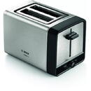 Prajitor de paine Bosch toaster TAT5P420DE,970W, 2 felii, 5 trepte, Argintiu/Negru