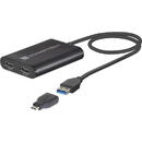 Sonnet Adapter USB 3 Dual 4K 60Hz HDMI, for M1 Macs (black, 30cm)