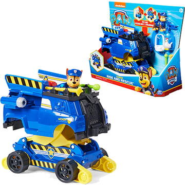 Spinmaster Spin Master Paw Patrol Chases Rise and Rescue Convertible Toy Car Toy Vehicle (Blue/Yellow, Includes Action Figures and Accessories)