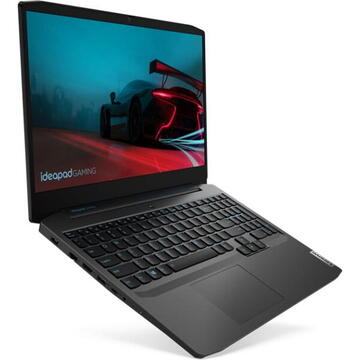 Notebook Laptop Lenovo Gaming 15.6'' IdeaPad 3 15ARH05, FHD IPS, Procesor AMD Ryzen™ 7 4800H (8M Cache, up to 4.2 GHz), 16GB DDR4, 512GB SSD, GeForce GTX 1650 4GB, Free DOS, Onyx Black