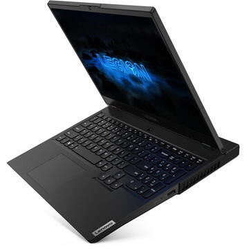 Notebook Laptop Lenovo Gaming 15.6'' Legion 5 15ARH05, FHD IPS, Procesor AMD Ryzen™ 5 4600H (8M Cache, up to 4.0 GHz), 16GB DDR4, 512GB SSD, GeForce GTX 1650 Ti 4GB, Free DOS, Phantom Black