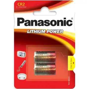 Panasonic "CR2" Battery, 3V, Lithium, pack of 2