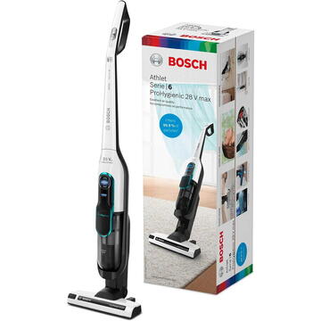 Aspirator Bosch BCH86HYG1 Athlet ProHygienic 28Vmax Vacuum cleaner, Handstick 2in1, Lithium Ion, White
