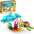 LEGO 31128 Creator 3in1 Dolphin and Turtle Construction Toy (Seahorse Fish Sea Creature Figures Buildable Toys)