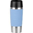 Emsa TRAVEL MUG Waves thermal mug (light blue/stainless steel, 0.36 liters)