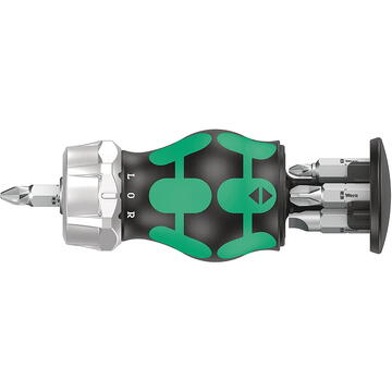 Wera Kraftform compact stubby magazine RA 3, socket wrench (black/green, 7 pieces, with ratchet function) 05008885001