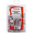 fischer practical helpers for outdoor and wet rooms, stainless steel, dowels (light grey/red, 130 pieces)