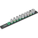 Wera B 4 socket magnet strip Zyklop socket set 3/8 (black/green, 9?piece)