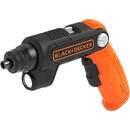 BLACK+DECKER Black&Decker cordless pivot screwdriver BDCSFL20C, 3.6 volts (orange/black, with foldable handle)