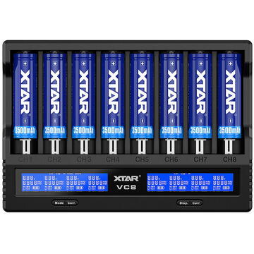 XTAR VC8 battery charger to Li-ion i NiMH