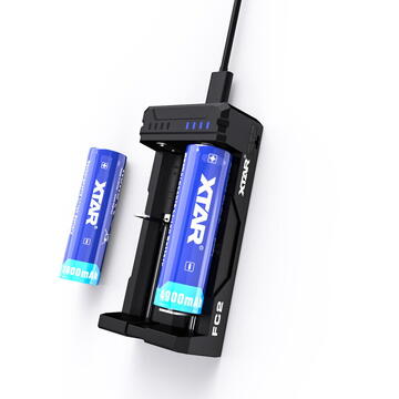 XTAR FC2 battery charger to Li-ion / Ni-MH, 18650 20700 21700 AA AAA