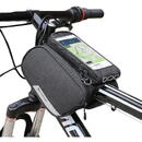 Wozinsky Geanta Bicicleta cu Husa pentru Telefon Impermeabila Black (cablu jack inclus, pana la 6.5 inch, 1.5l)