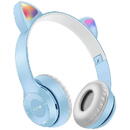 OEM Bluetooth Over-Ear Cat's Ears Wireless Albastru Deschis