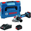 Bosch Powertools Bosch X-LOCK cordless angle grinder BITURBO GWX 18V-15 SC Professional (blue/black, 2x battery ProCORE18V 5.5Ah, L-BOXX)