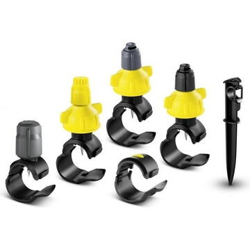 Set accesorii pentru irigare Rain System, compatibil cu sistemul Karcher Rain System, contine: coliere pulverizare + coliere etansare + duze picurare