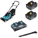 Makita cordless lawn mower DLM382PM2, 36Volt (2x18V) (blue / black, 2x Li-ion battery 4.0Ah)
