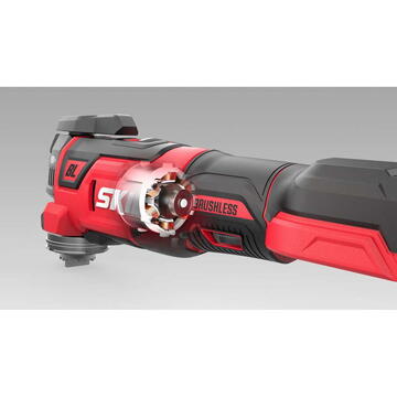 Skil Red SKIL 3650 DA Unealta multifunctionala (Multi-Tasker) Brushless, 11000-16000 rpm, 9x foi de slefuire, 1xAccu, incarcator, geanta si accesorii