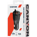 Incarcator auto Canyon CNE-CCA033B, 1x USB, 2.4A, Black