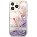 Husa Guess Husa Liquid Glitter Flower iPhone 13 Pro Violet
