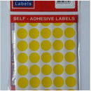 Accesorii birotica Tanex Etichete autoadezive color, D 8 mm , 750 buc/set - galben