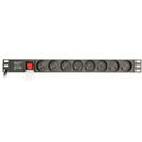 Prelungitor Gembird EnerGenie EG-PDU-014-F Rack Power Distribution Unit (8 FR sockets, 1U, 16A, Schuko plug, 3m, black color)