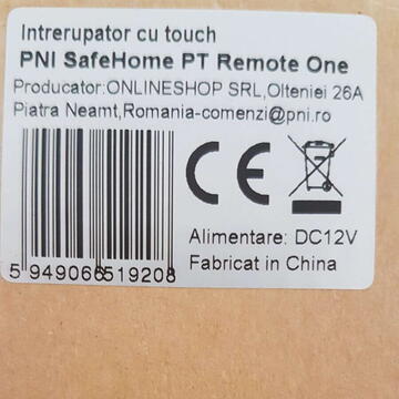 Telecomanda cu touch simplu PNI SafeHome PT Remote One, cap-scara, portabil pentru Intrerupator inteligent PNI SafeHome PT101 WiFi