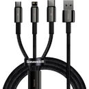 Baseus USB - tip Lightning / MicroUSB / USB Type-C, Tungsten, 1.5 m, 3.5A, CAMLTWJ-01, Negru