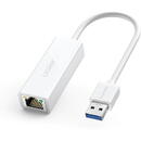 Placa de retea ADAPTOR RETEA Ugreen, "CR111" USB to Gigabit LAN Adapter, LED, alb "20255" (include TV 0.18lei) - 6957303822553