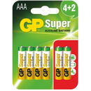 Baterie GP Batteries, Super Alcalina AAA (LR03) 1.5V alcalina, blister 6 buc. "GP24A4/2-2UE6" "GPPCA24AS065" - 333586 (include TV 0.48lei)