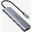 DOCKING Station Ugreen, "CM195" conectare PC USB Type-C, USB 3.0 x 3|HDMI x 1/4K/30Hz|Card reader x 1, aluminiu, gri "70410" (include TV 0.8lei) - 6957303874101