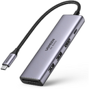 DOCKING Station Ugreen, "CM511" conectare PC USB Type-C, USB 3.0 x 2|HDMI x 1/4K/60Hz|Card reader x 1|USB Type C x 1 PD 100W, aluminiu, gri "60384" (include TV 0.8lei) -6957303863846