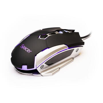 Mouse Spacer SPGM-PULSAR-LITE Gaming cu fir USB Optic 3200 dpi Negru