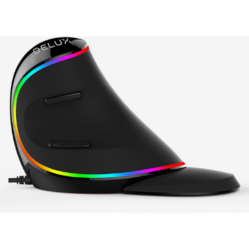 Mouse DeLux M618PLUS-RGB-BK cu fir USB Optic 4000 dpi RGB Negru