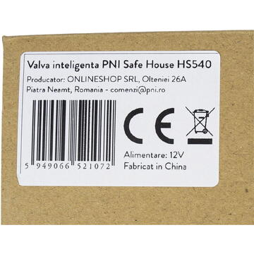 Valva inteligenta PNI Safe House HS540 pentru oprire alimentare conducta apa/gaz prin internet, compatibil cu aplicatia Tuya