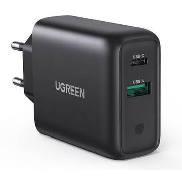 Incarcator de retea Wall Charger UGREEN CD170, USB QC3.0, USB-C PD, 36W (black)