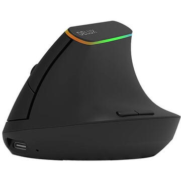 Mouse DeLux M618DB, Wireless, RGB, 2400 DPI, 6 Butoane, 2.4GHz, Bluetooth 4.0, Negru