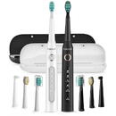 FairyWill Sonic toothbrushes with head set and case FW-507 (Black and white)