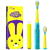 Periuta de dinti pentru copii FairyWill FW-2001, 2 capete, 3 moduri de functionare, Albastru/Galben