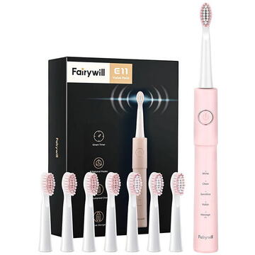 FairyWill Sonic toothbrush with head set and case FW-E11 (pink)