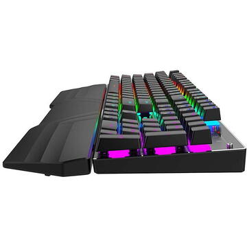 Tastatura Havit KB856L RGB tastatura gaming, Ilumniare RGB, USB, Cu fir, 12 taste multimedia