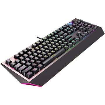 Tastatura Havit KB872 Tastatura Mecanica Gaming, Iluminare RGB, Gri, USB, Cu fir