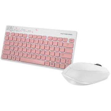 Tastatura Mouse and keyboard wireless office combo Motospeed G3000 2.4G (Pink)