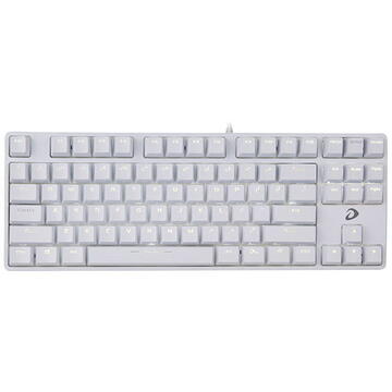 Tastatura Mechanical keyboard Dareu EK87 , Alb, USB, Cu fir, reglare iluminare din spate