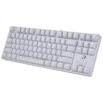 Tastatura Mechanical keyboard Dareu EK87 , Alb, USB, Cu fir, reglare iluminare din spate