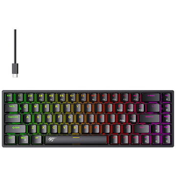 Tastatura Havit KB865L Tastatura  Mecanica Gaming, Iluminare RGB, USB, Cu fir, Neagra